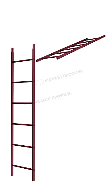 Лестница кровельная стеновая МП дл. 1860 мм без кронштейнов (3005)_1шт и метизы ― заказать по доступной стоимости (29080 тнг.) в Караганде.